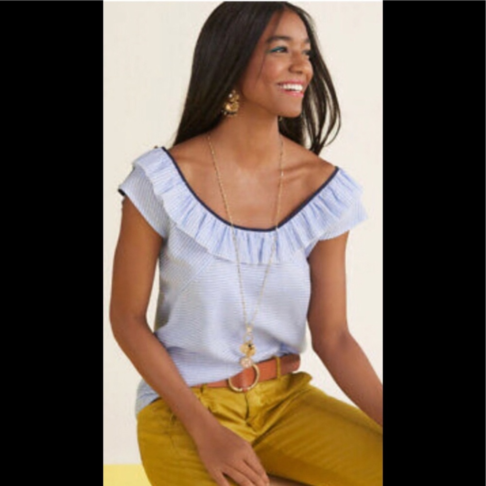 Cabi Windward Linen Stripe Blouse